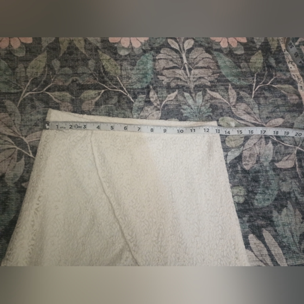 Ultra Flirt Womens Ivory Lace Assymettric Midi Skirt Small Sheer Dainty Angel - Picture 11 of 11